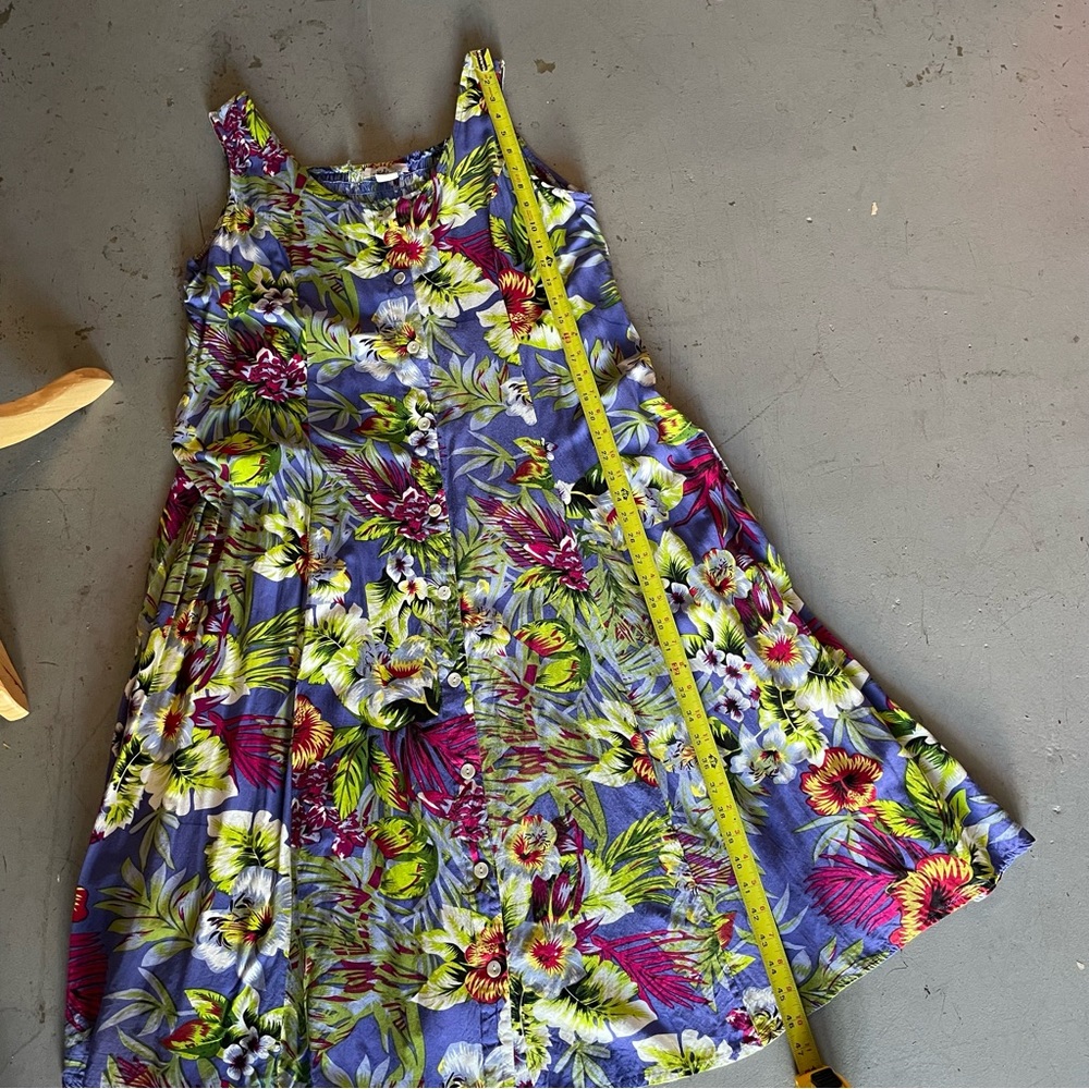 Vintage Y2K Metropolitan Tropical Floral Flowy Sundress L - Picture 13 of 13